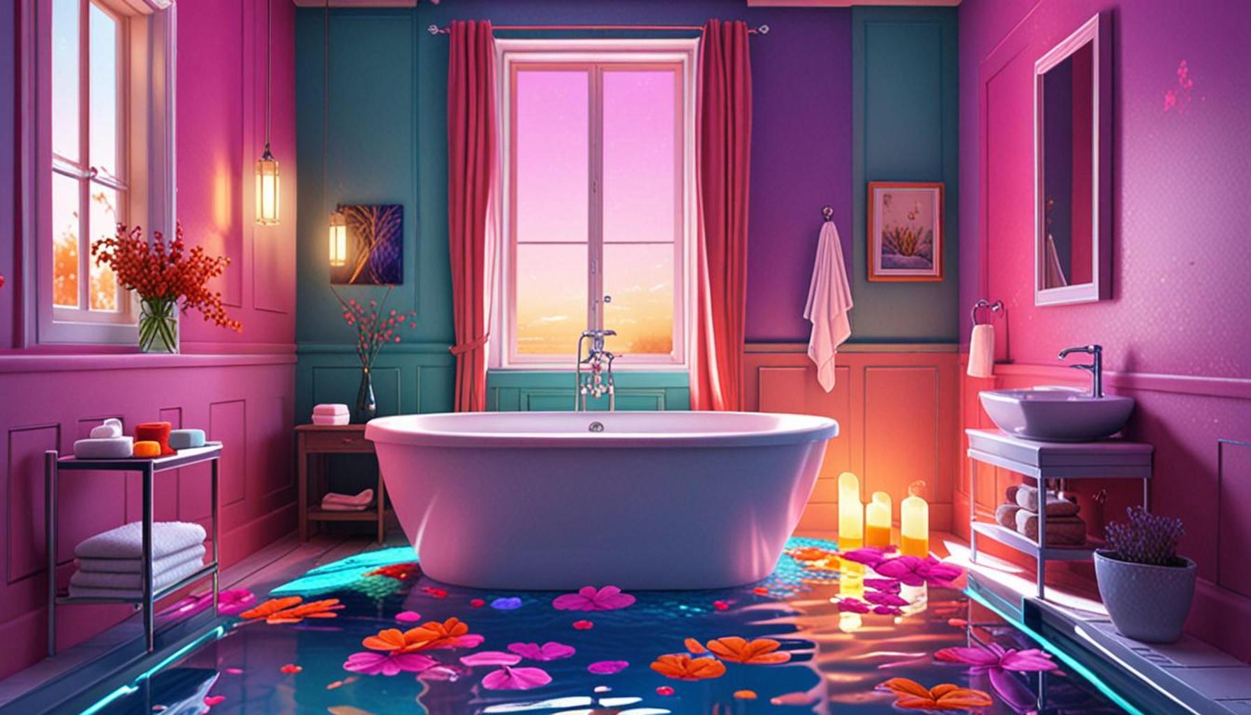 The Influence of Colors and Lighting in the Bath to Enhance Meditation and Relaxation